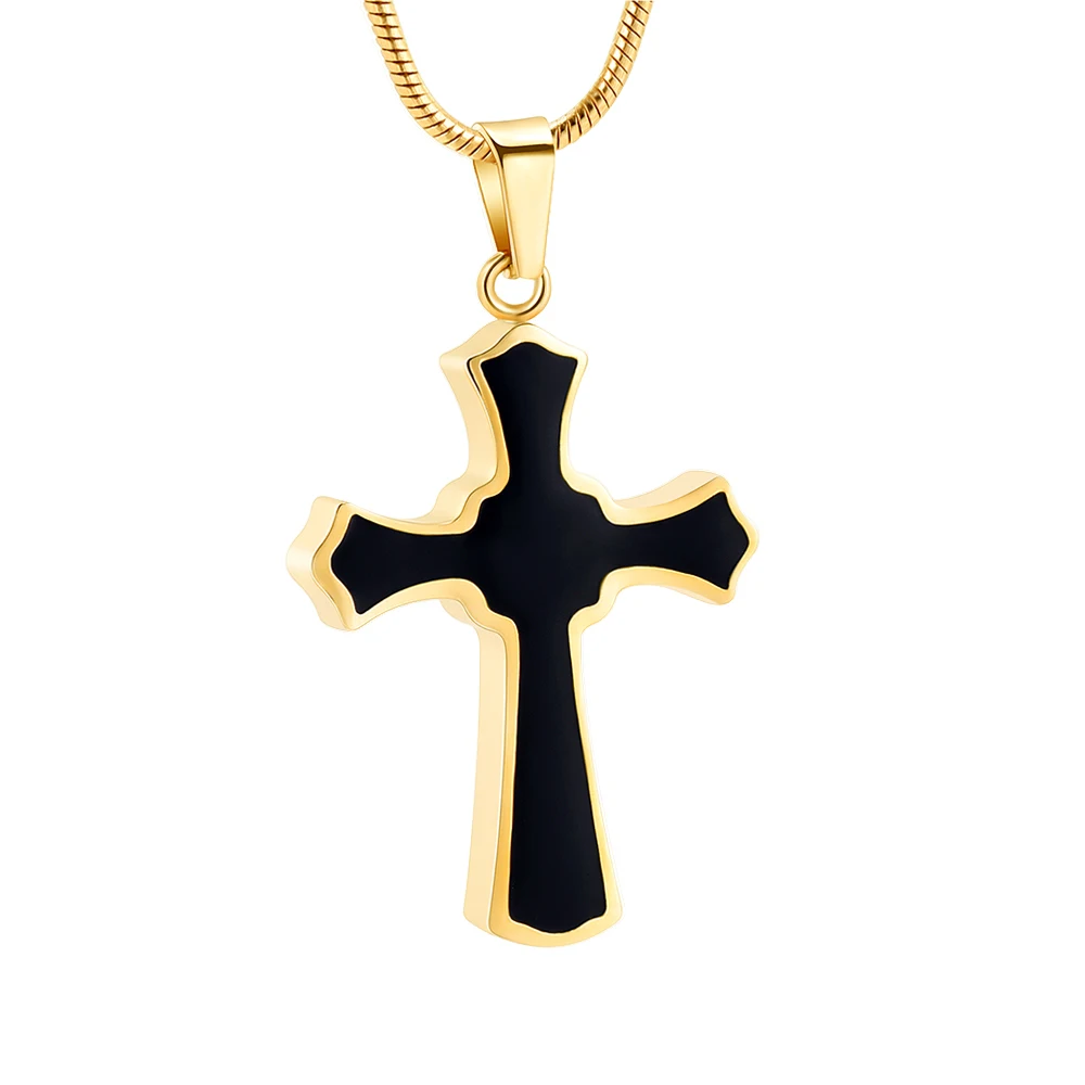 IJD8023 Classic Mens Stainless Steel Cross Urn Pendant Necklace Cremation Jewelry for Ashes Holder | Украшения и аксессуары