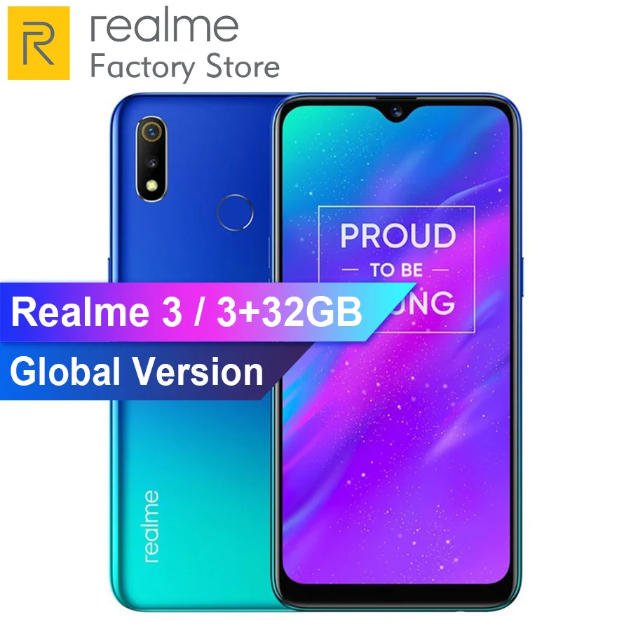 RU версия REALME 3 6 2 ''Dewdrop Android P 4 Гб 64 Смартфон Восьмиядерный процессор Helio P70 AI 4230