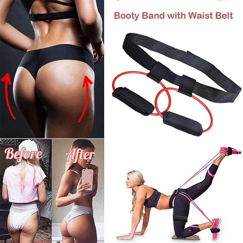 

Fitness Booty Butt Training Band Set Adjustable Waist Belt Pedal Exerciser Resistance Bands For Glutes Legs Muscle Workout