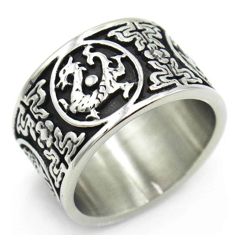 

Bxzyrt Vintage Punk Dragon Rings Titanium Stainless Steel Bicycle Hip Hop Rock Finger Ring For Men's Gothic Rings Jewelry