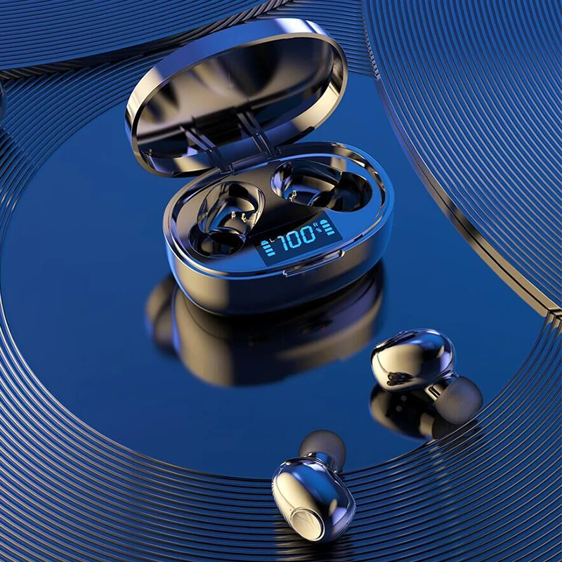 

Wireless Bluetooth Headphones HiFi Noise Cancelling Earbuds LED Display Sports Waterproof Headsets TWS Earphones With Microphone