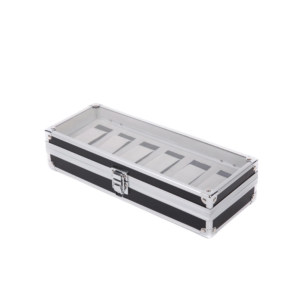 6 решеток роскошная коробка для часов из алюминиевого сплава