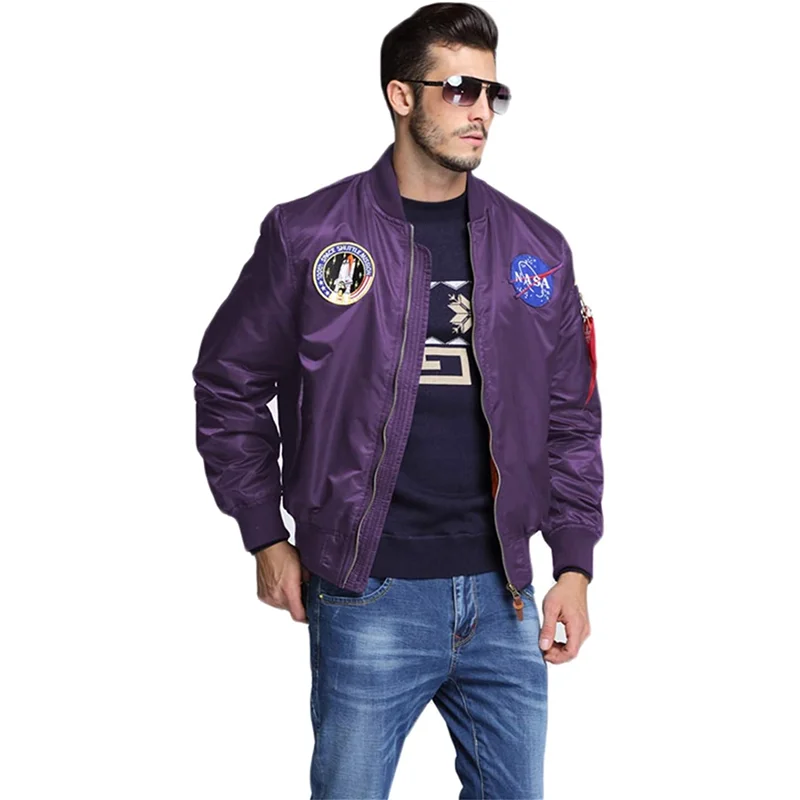 

bomber jacket men fall luxury embroidery Badge baseball purple blue jacketcroppedracing vintage Slim men fashion clothes2021