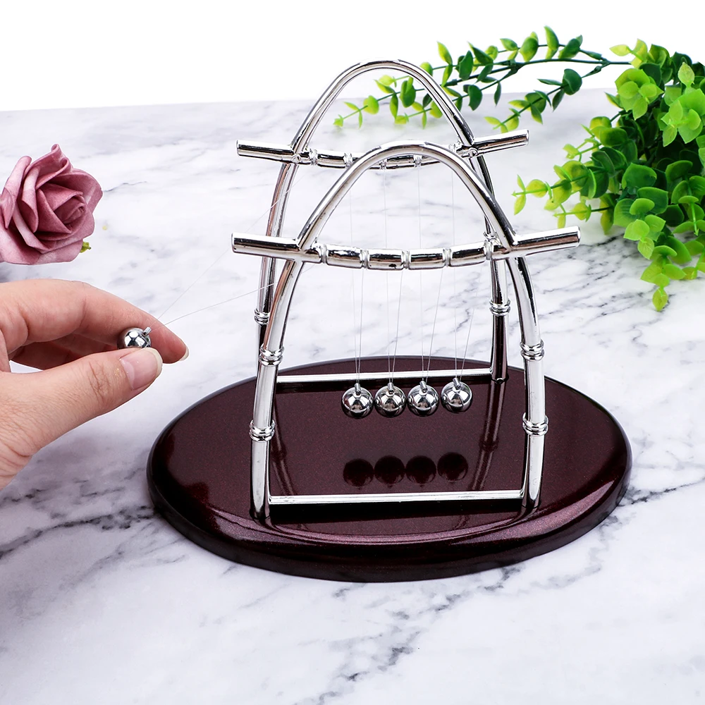 Physics Science Newtons Cradle Steel Balance Ball Home Desk Decoration Metal Pendulum Craft Educational Toy | Дом и сад