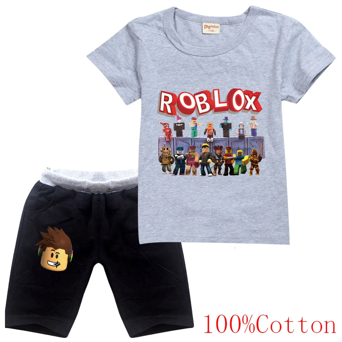 Детский классический Пижамный костюм для мальчиков и девочек летние хлопковые