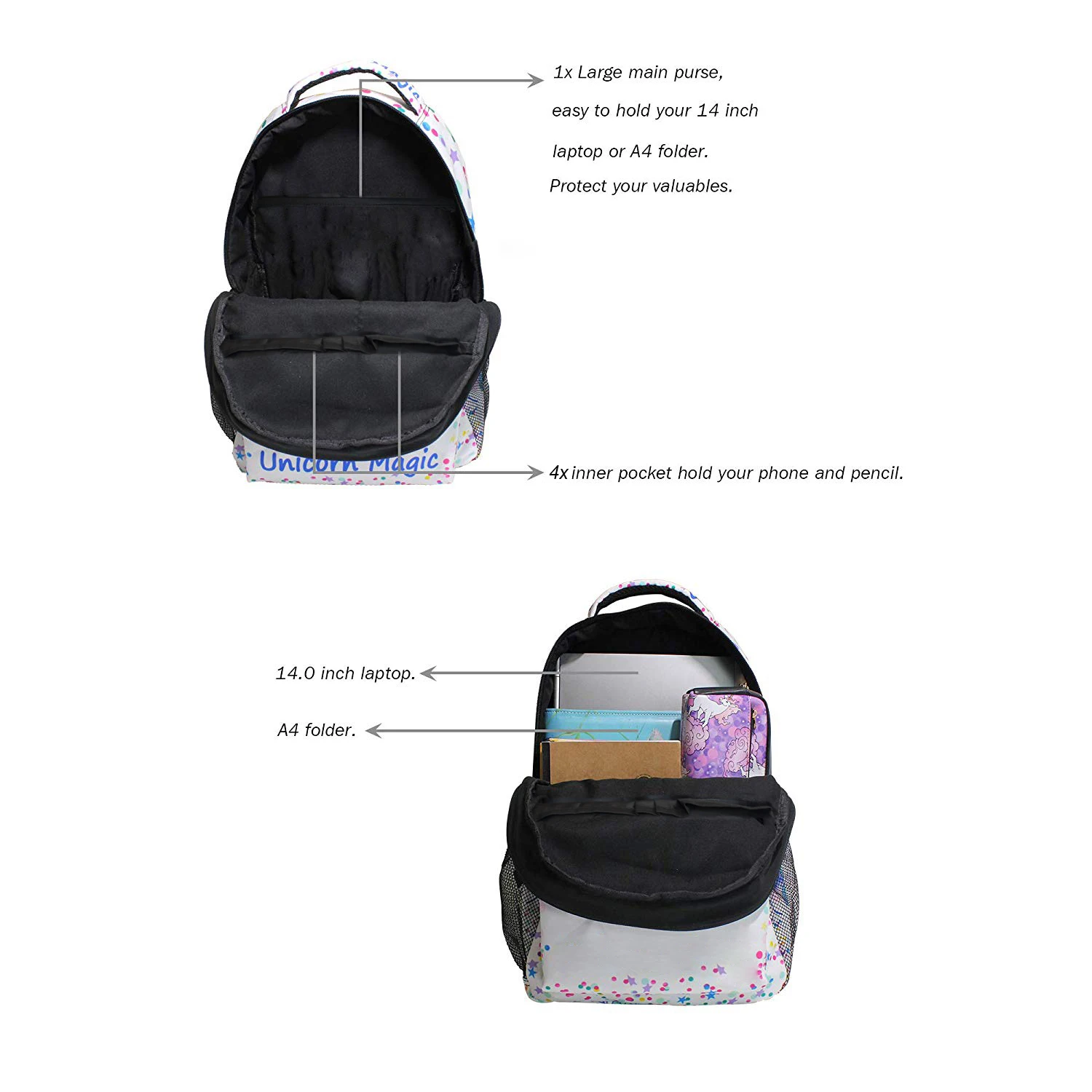 Dinosaur Illustrations Cartoon Backpack College Students Wear Resistance Laptop Book Bag Casual Sports Bags School | Багаж и сумки