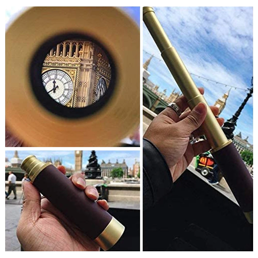 

25X Single-tube Spotting Scope HD 30mm Lens Monocular Telescope with Leather Storage Bag for Concert Sports Event Camping Hiking