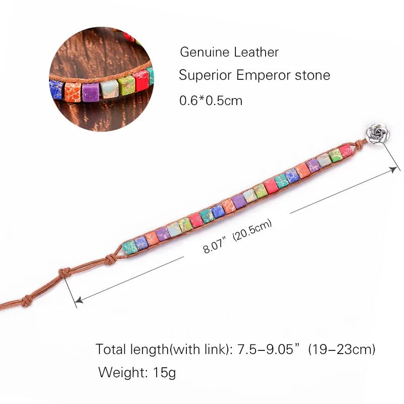 Браслет из натурального камня ручной работы разноцветный браслет чакры