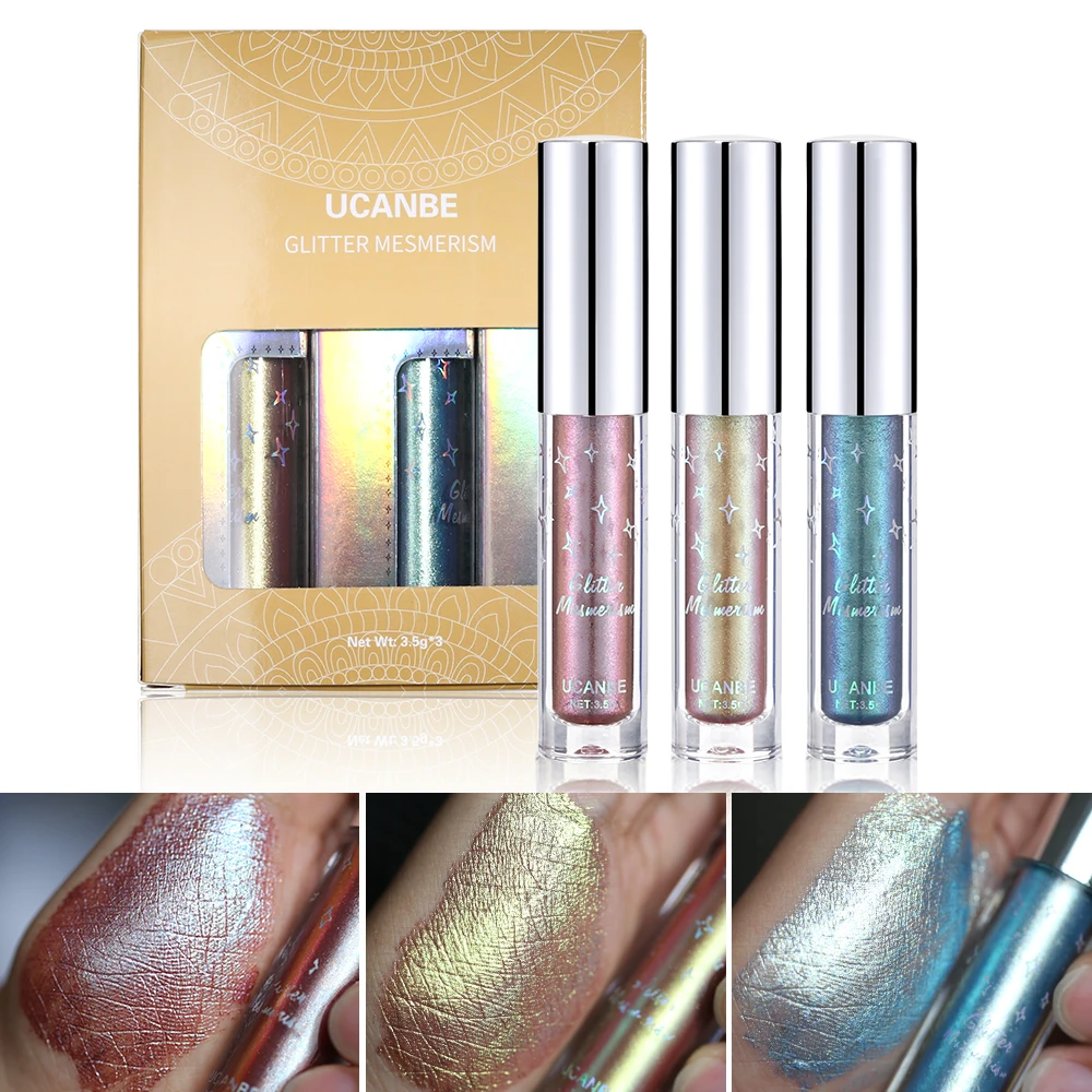 UCANBE брендовые жидкие тени для век палитра макияжа мерцающие блестящие красота