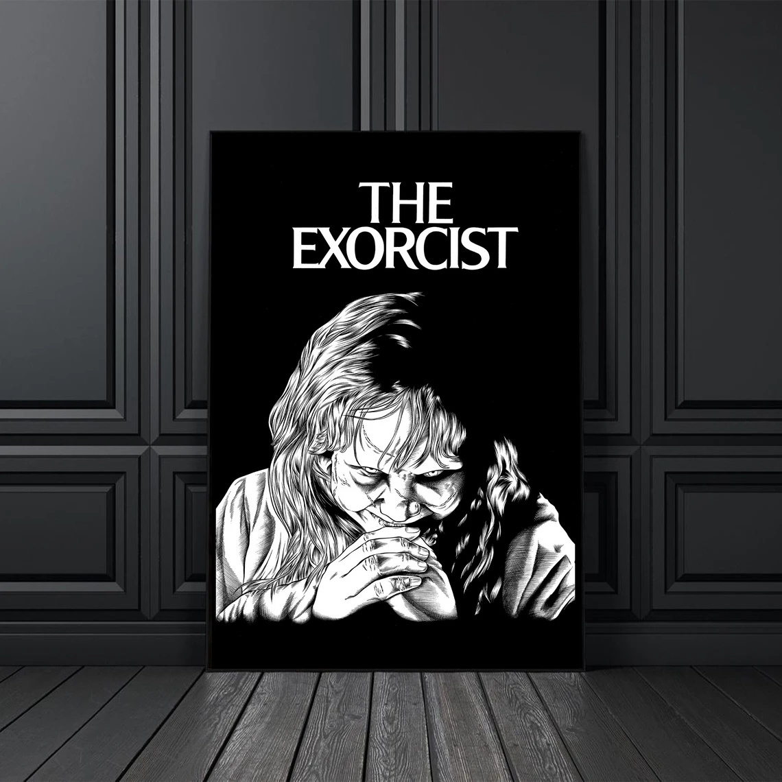 

The Exorcist Classic Retro Movie Poster Cover Canvas Print Custom Poster Home Decoration Wall Painting (No Frame)