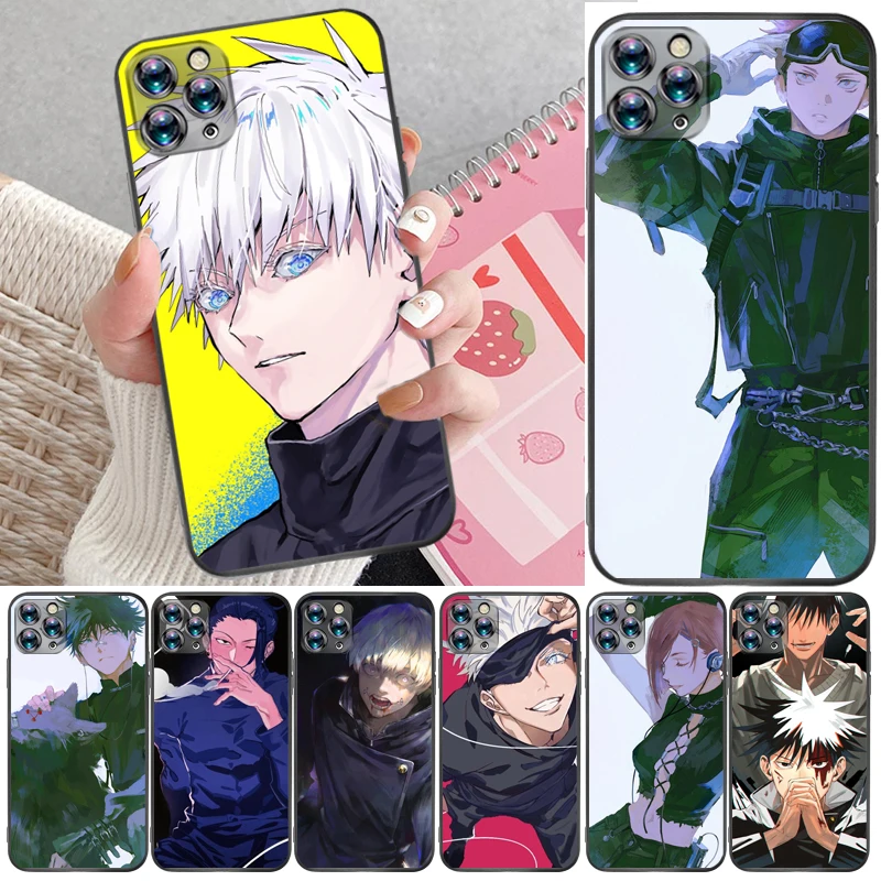 

Jujutsu Kaisen Yuji Itadori Satoru Gojo Sukuna Fushiguro Megumi Phone Case For iPhone 11 Pro Max Coque Cases Back Cover