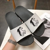2021 women shoes fashion beach sandals horse print summer indoor home slippers thick bottom non slip filp flops female shoes