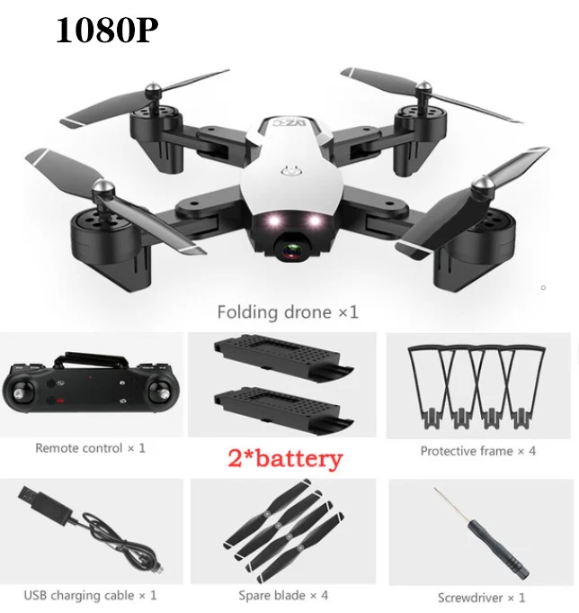 White 1080P 2B L107 Дрон 4K 2,4G wifi FPV с широкоугольным двойным HD Вертолет камеры игрушка 20 минут долгое время полета складной портативный - Цвет: White 1080P 2B