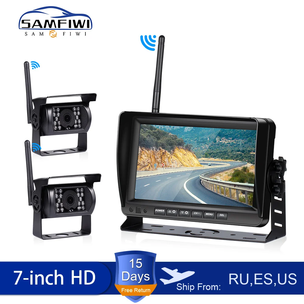 7 дюймов Беспроводной автомобильный монитор грузовик Экран дисплея CMOS IR Ночное