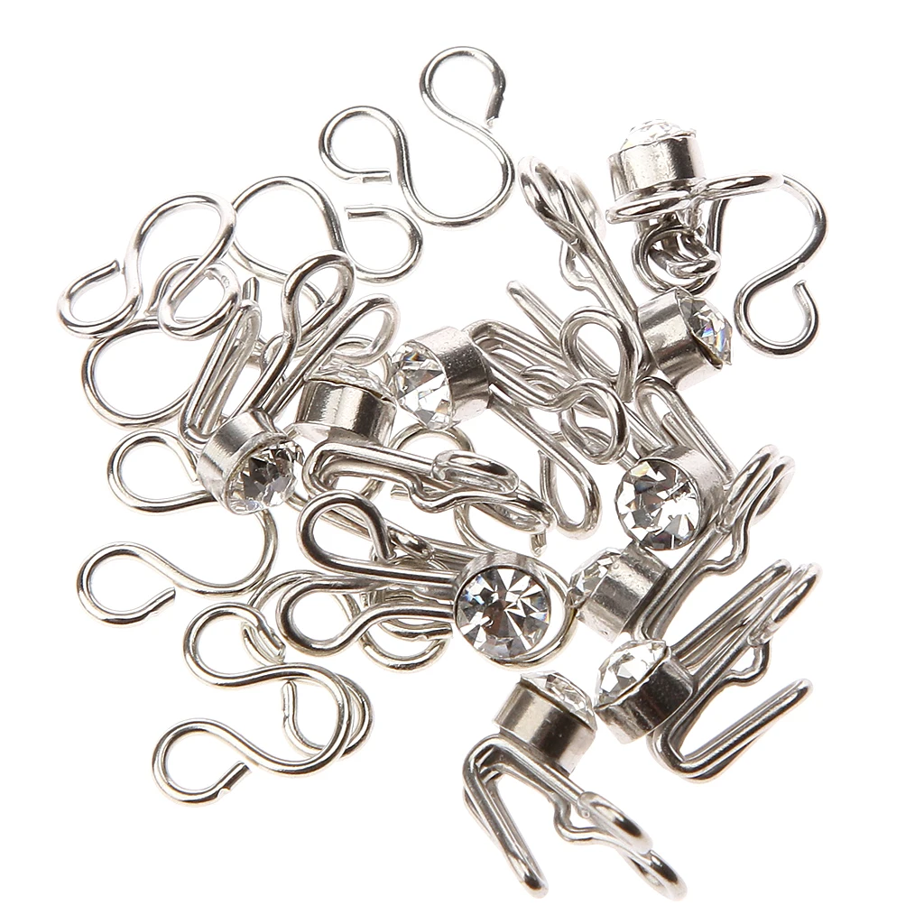 Застежки-крючки для Стразы платья юбки бюстгальтера нижнего белья 10 комплектов |