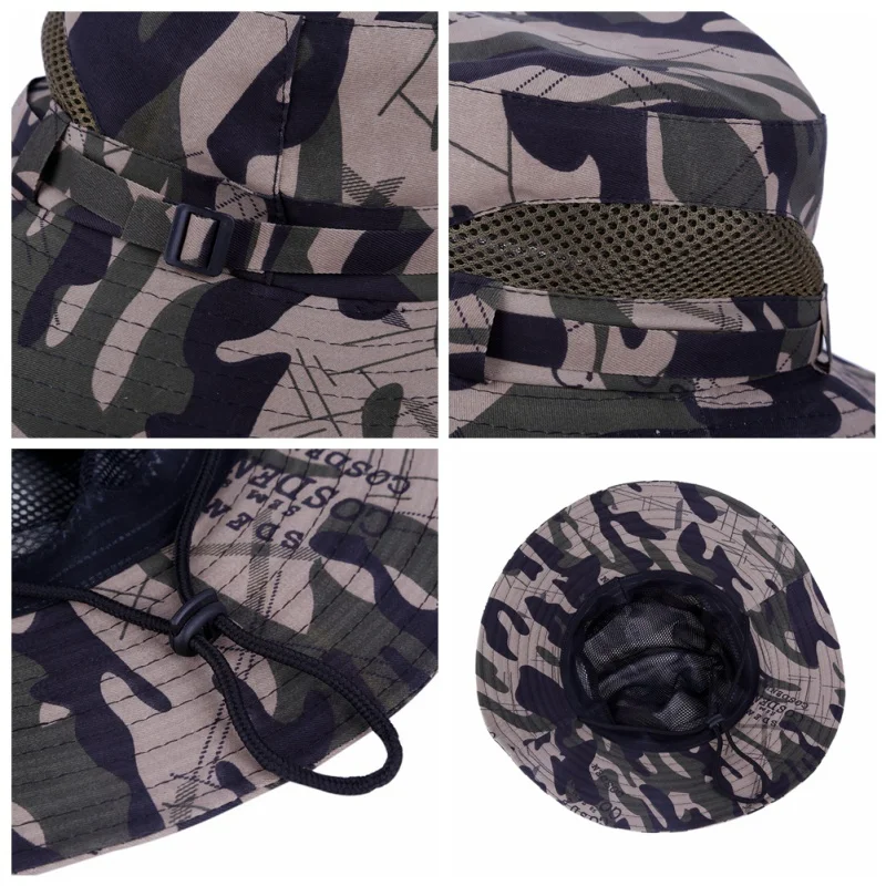 Камуфляжная шляпа в рыбацком стиле для мужчин и женщин сетчатая летняя кепка