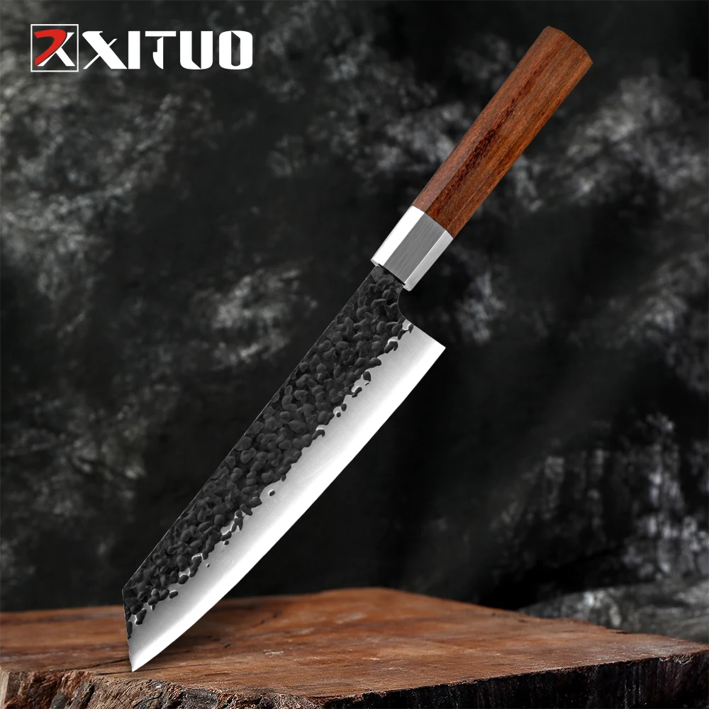 XITUO-cuchillo Kiritsuke de 8 pulgadas, utensilio japonés con mango octagonal, Gyuto, profesional para Chef de cocina, hoja afilada para salmón