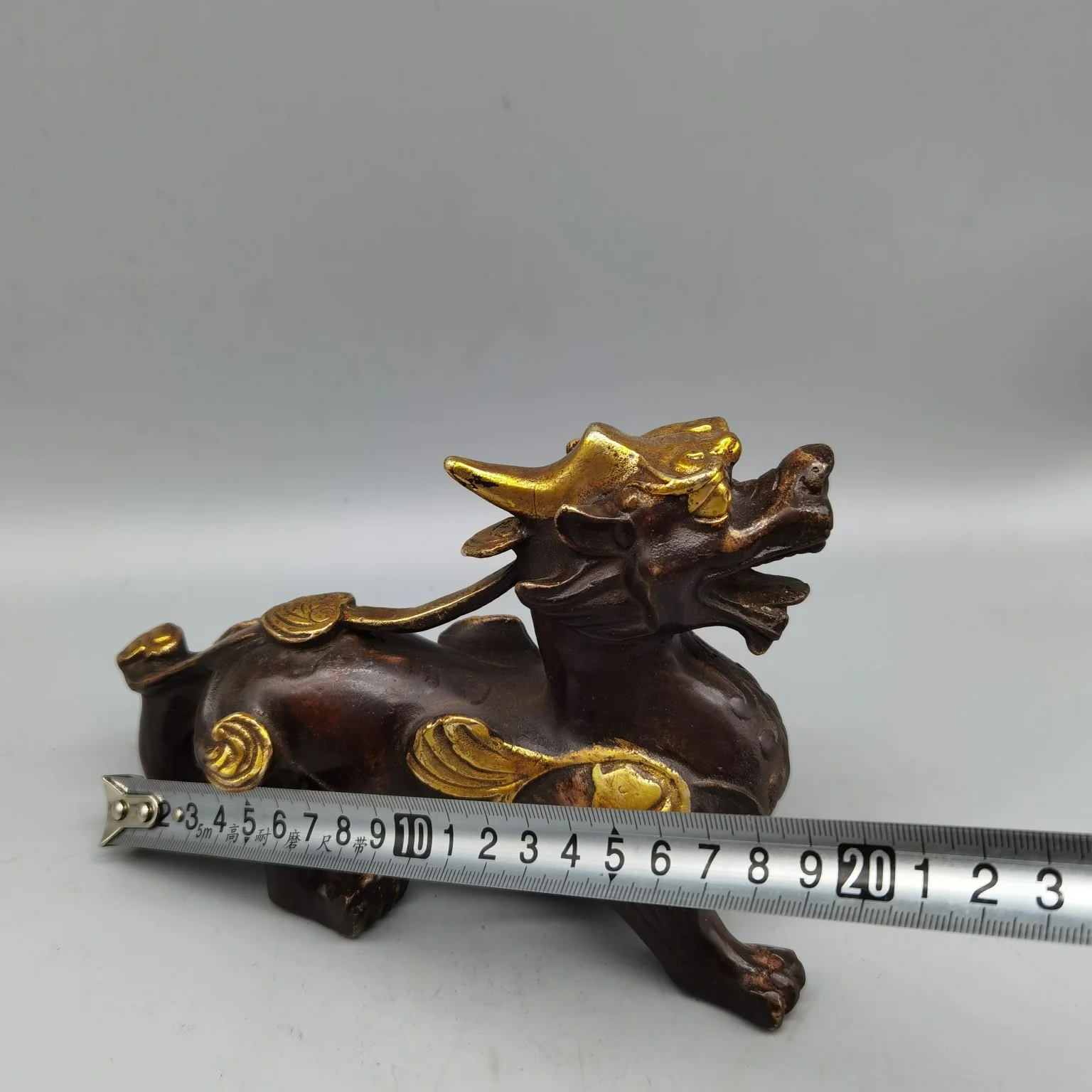 

Asian Antique Art Collection Crafts, Chinese Old Pure Copper Pi Xiu Sculpture,Home Decoration 1 Pair Metal Brave Troops Statue