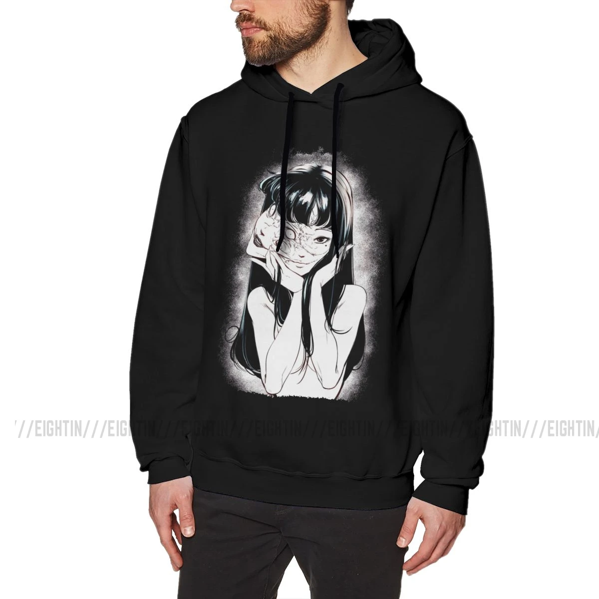 Мужские толстовки Junji Ito хлопковая толстовка с принтом хипстерская