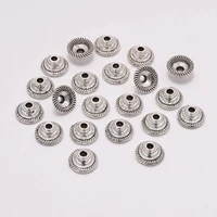 50pcslot round flower 8mm tibetan antique bead end caps receptacle hollow torus diy spaced apart jewelry making accessories