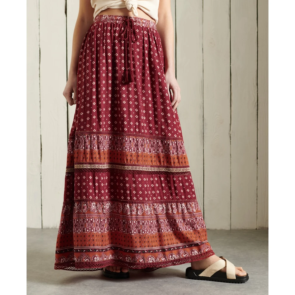 Юбка SUPERDRY AMEERA MAXI SKIRT Rust Print