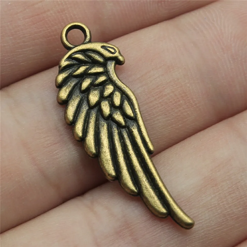 

WYSIWYG 4pcs 34x11mm Vintage Eagle Wing Pendants Charm For Jewelry Making Antique Bronze Color Angel Wing Pendants Charm