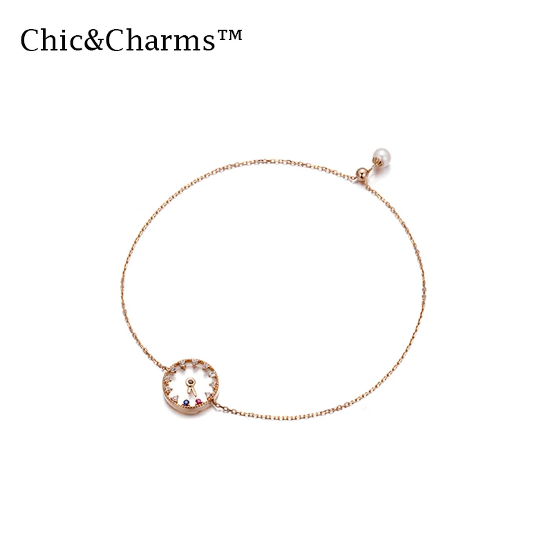 Шикарные и очаровательные браслеты 9 к 14 из настоящего розового золота женские