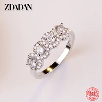 zdadan 925 925 sterling silver geometric cz ring ladies fashion engagement glamour party jewelry