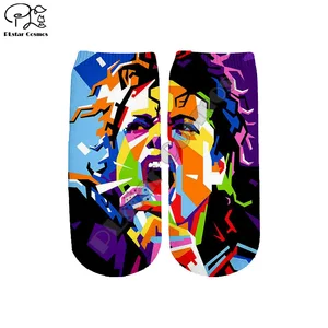 PLstar Cosmos Прямая поставка Майкл Джексон Мода 3DPrint ЖенщиныМужчинымальчикдевочка Харадзюку красочные повседневные короткие носки до щиколотки стиля 3