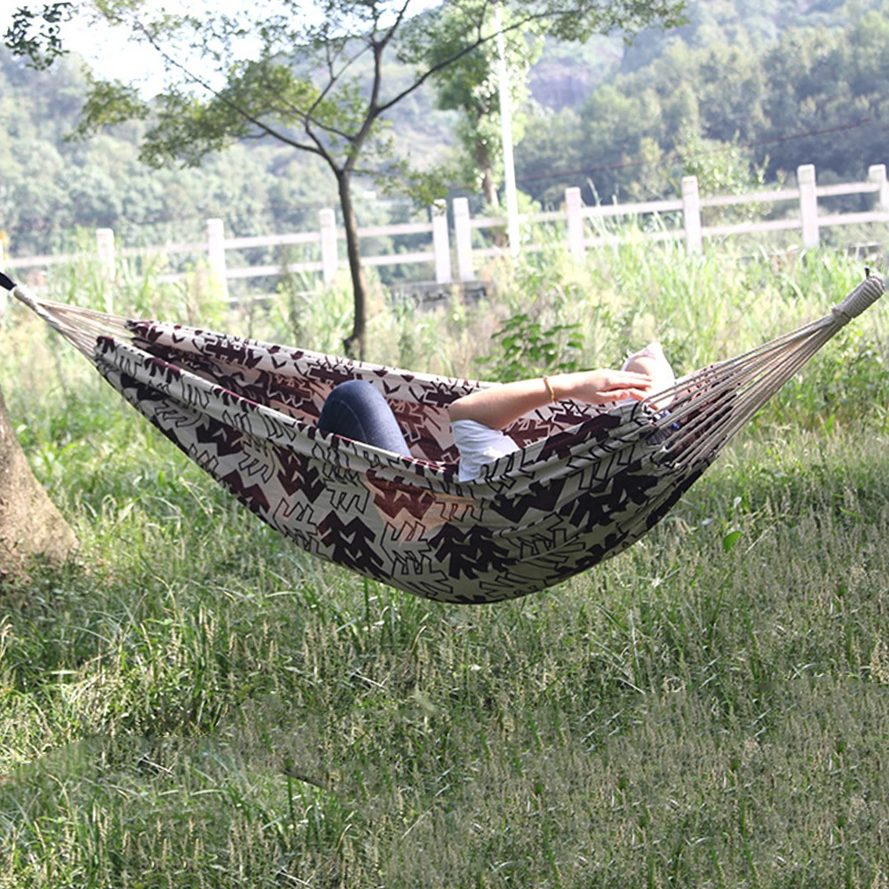 

Hanging Swing Sleeping Bed Outdoor Household Outdoor Camping Hammock Print Leisure Supply for Backpacking Travel