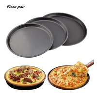 round pizza plate pizza pan deep dish tray carbon steel non stick mold baking tool baking mould pan pattern 6 8 9 10 inch
