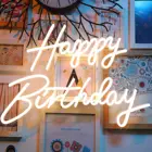 Светодиодный неоновый светильник для дня рождения, прозрачная акриловая неосветильник вывеска для вечерние НКИ, 23x16 дюймов, украшение для свадьбы, вечеринки