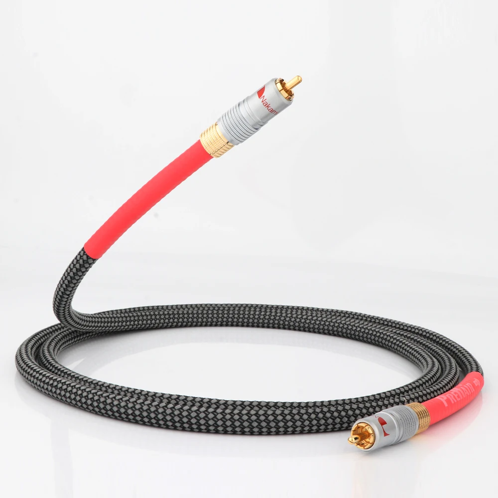 

Preffair 8N OFC Hifi Coaxial Cable High Quality DAC 75ohm Digital RCA Cable with Gold Plated Nakamichi plug Heat Shrink Tude