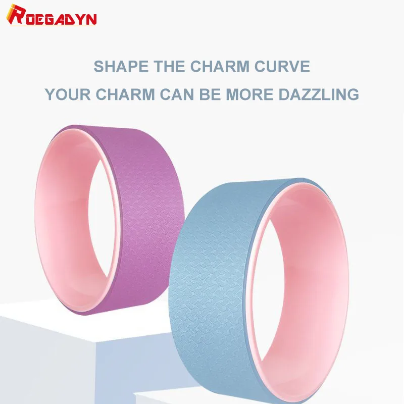 

ROEGADYN Yoga Wheel TPE Yoga Circle Pilates Fitness Roller Wheel Anti-Slip Gym Workout Pilates Rings Slimming Back Training Tool