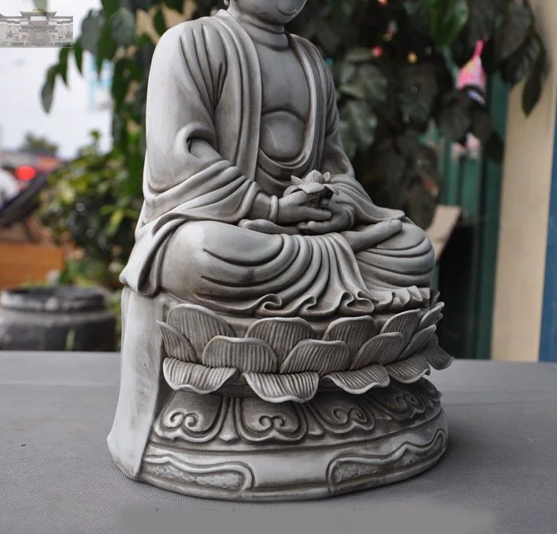 

christmas Old Tibet Buddhism Dehua White porcelain Lotus Sakyamuni Amitabha Buddha Statue halloween