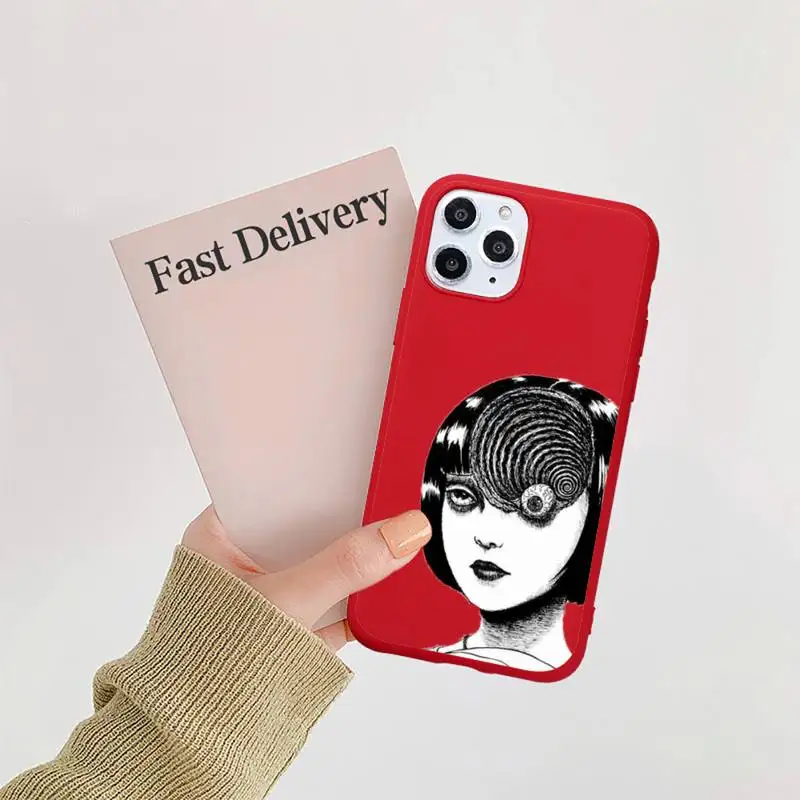 

Japanese horror comic Tomie Phone Case Candy Color Red for iPhone 11 12 pro XS MAX 8 7 6 6S Plus X 5S SE 2020 XR
