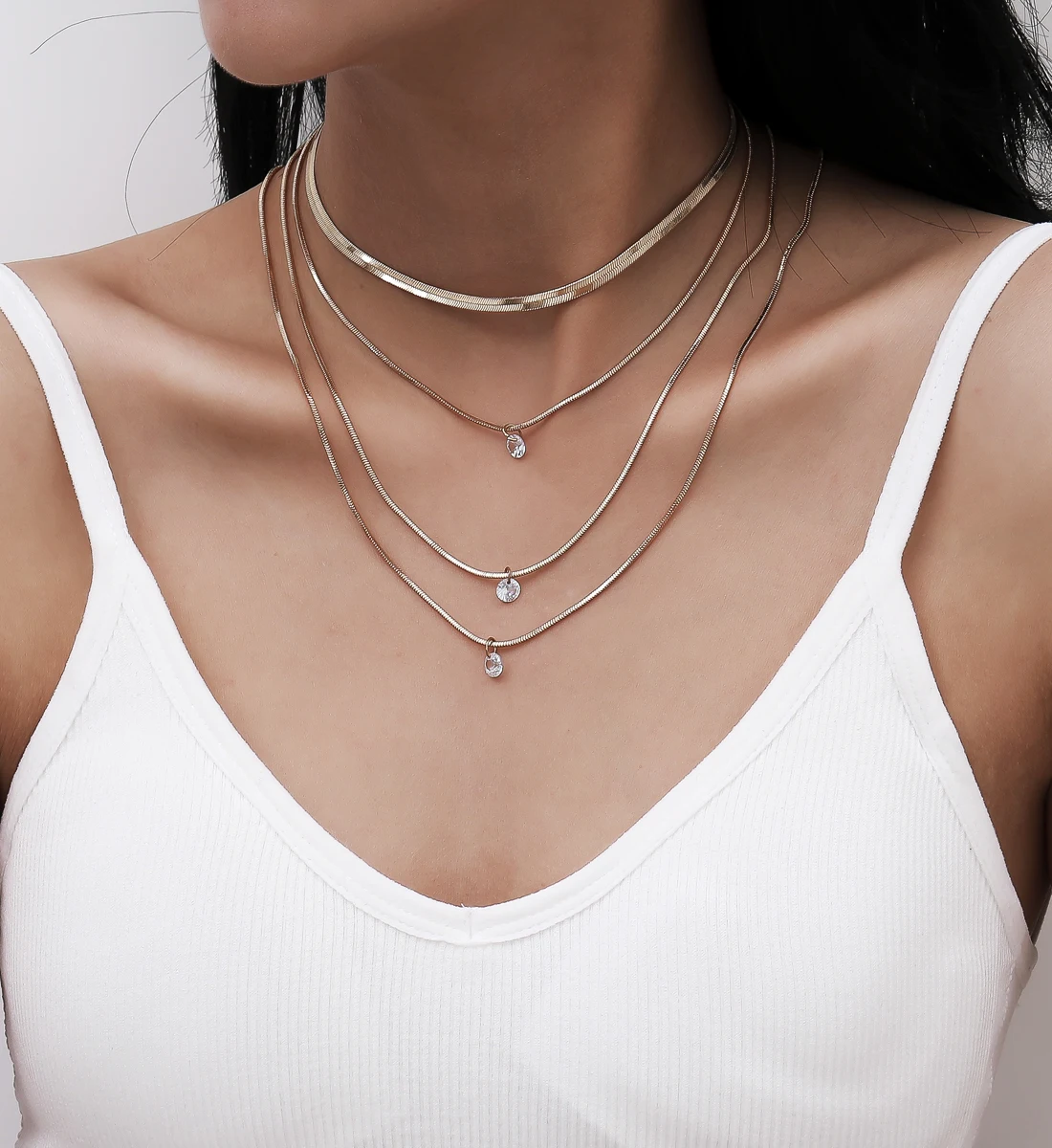 Уникальное женское модное многослойное ожерелье в стиле панк с гладкой змеиной