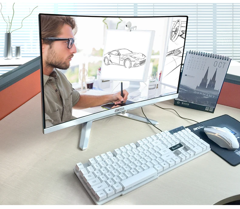21 5 'ན 8'' 27 ''дюйм FHD ЖК monitor AIO WIFI настольный компьютер ПК с процессором i7