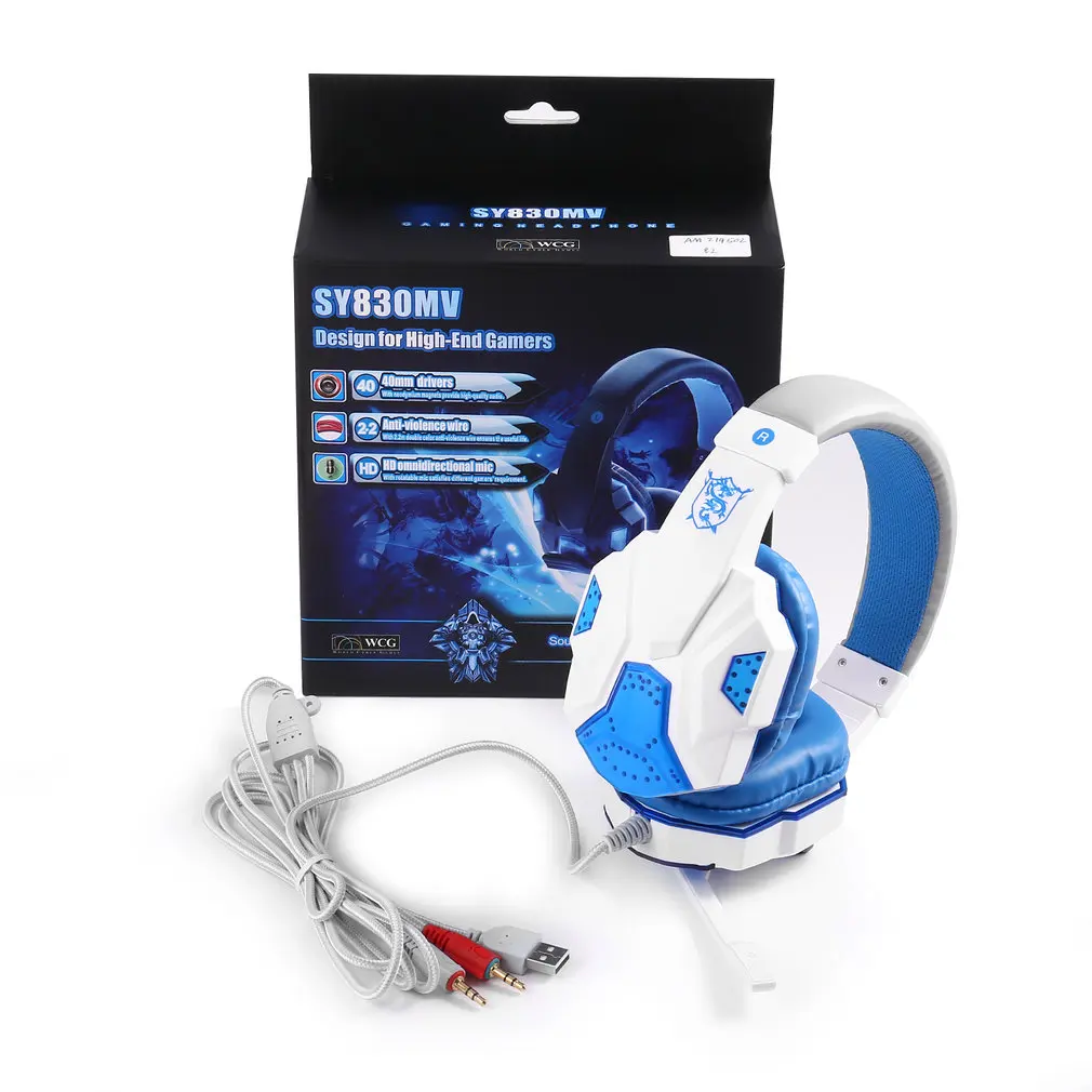 Легкие Игровые наушники со звуковым эффектом SY830MV гарнитура с микрофоном и