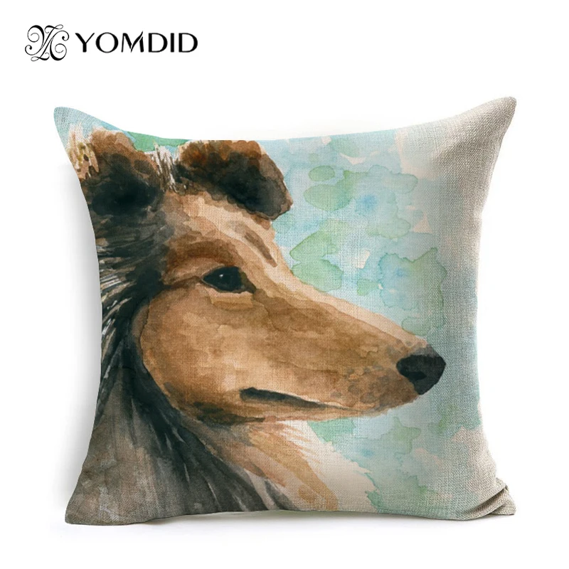 Наволочки с принтом милого мопса собаки льняные и Полиэстеровые декоративные