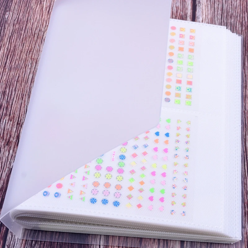 Органайзер для наклеек на ногти 20 листов водостойкий простой в использовании