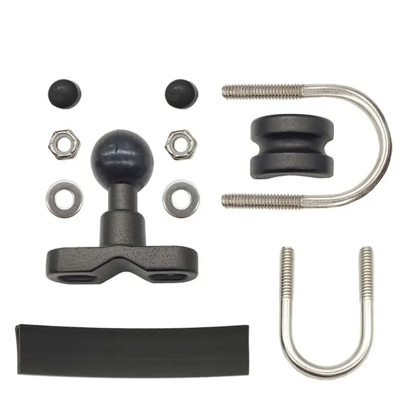 

2021 New Motorcycle Handlebar Brake Clutch Control Base Rail Mount U Bolt Mounting Base with 1 Inch Rubber Ball Head for Go-pro