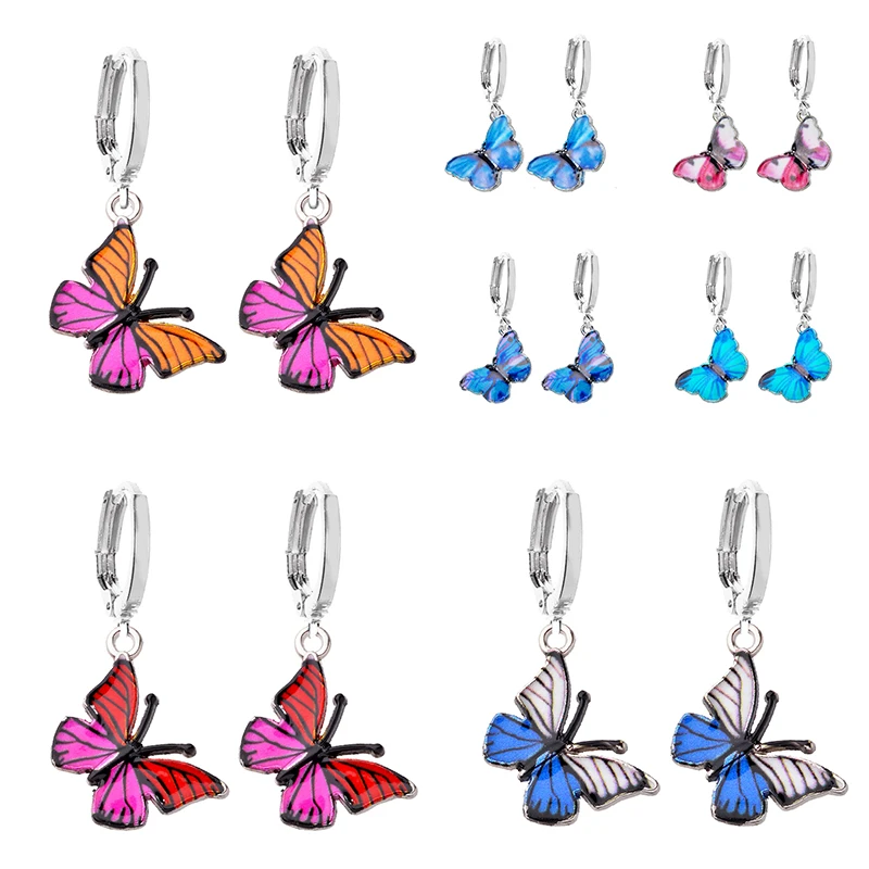 

Kpop Women's Butterfly Earrings Fashion Jewelry Cute Acrylic Butterfly Sweet New Year Gift Golden Earrings Jewelry Gift