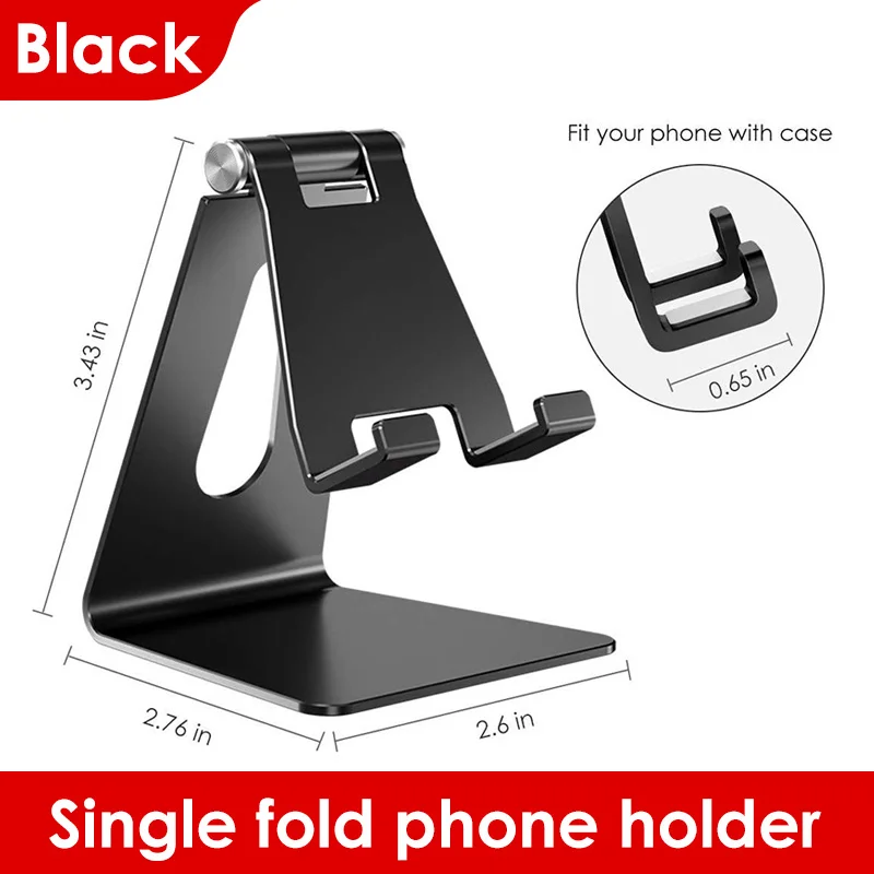 single fold LINGCHEN держатель для телефона Подставка для Xiaomi Mi 9 металлический держатель для телефона складной держатель для мобильного телефона Подставка для телефона стол для iPhone 7 8 X XS Max - Цвет: single fold