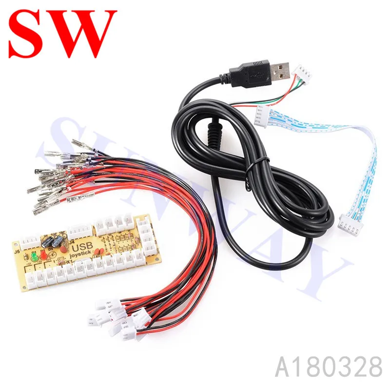 2 игрока аркадный джойстик DIY Kit с нулевой задержкой USB энкодер на ПК Джойстик Sanwa