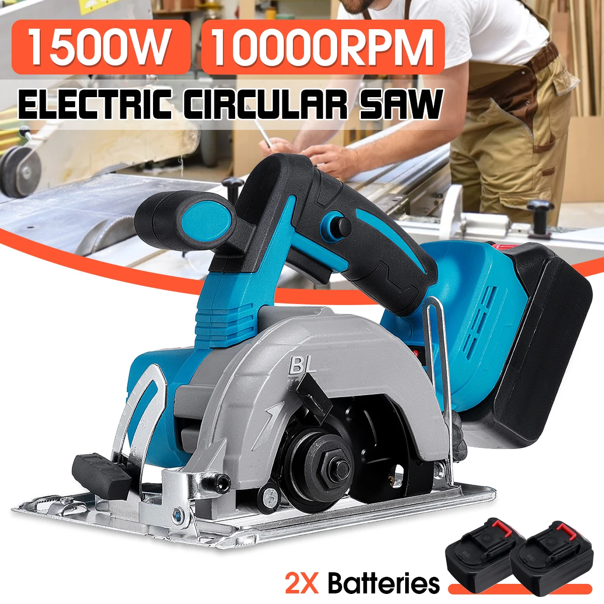 

Cordless Electric Circular Saw 125mm Multifunctional Cutting Mdle 45° Adjustable DIY Power Tool Wood Cutting for Makita Battery