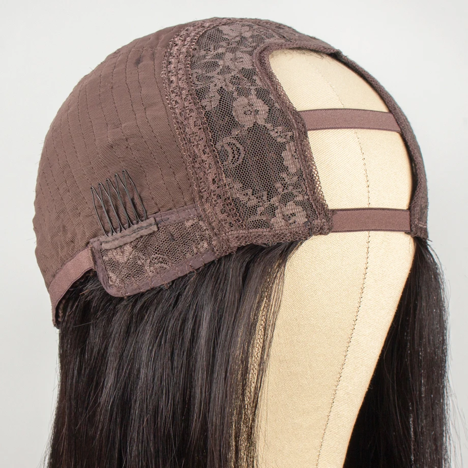 

U Part Wig Straight short wigs long 8inch-30inch for black women Pre Plucked Bleached Knots Brazilian remy Human hair wigs