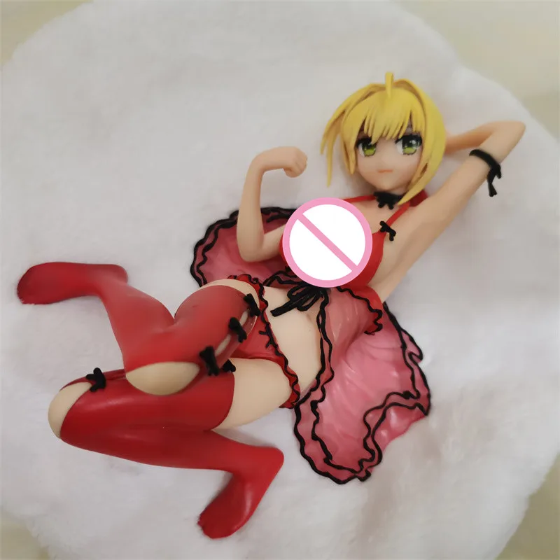 

Anime Fate Stay Night Saber Red Pajamas Ver PVC Action Figure Collectible Model Doll Toy 16cm