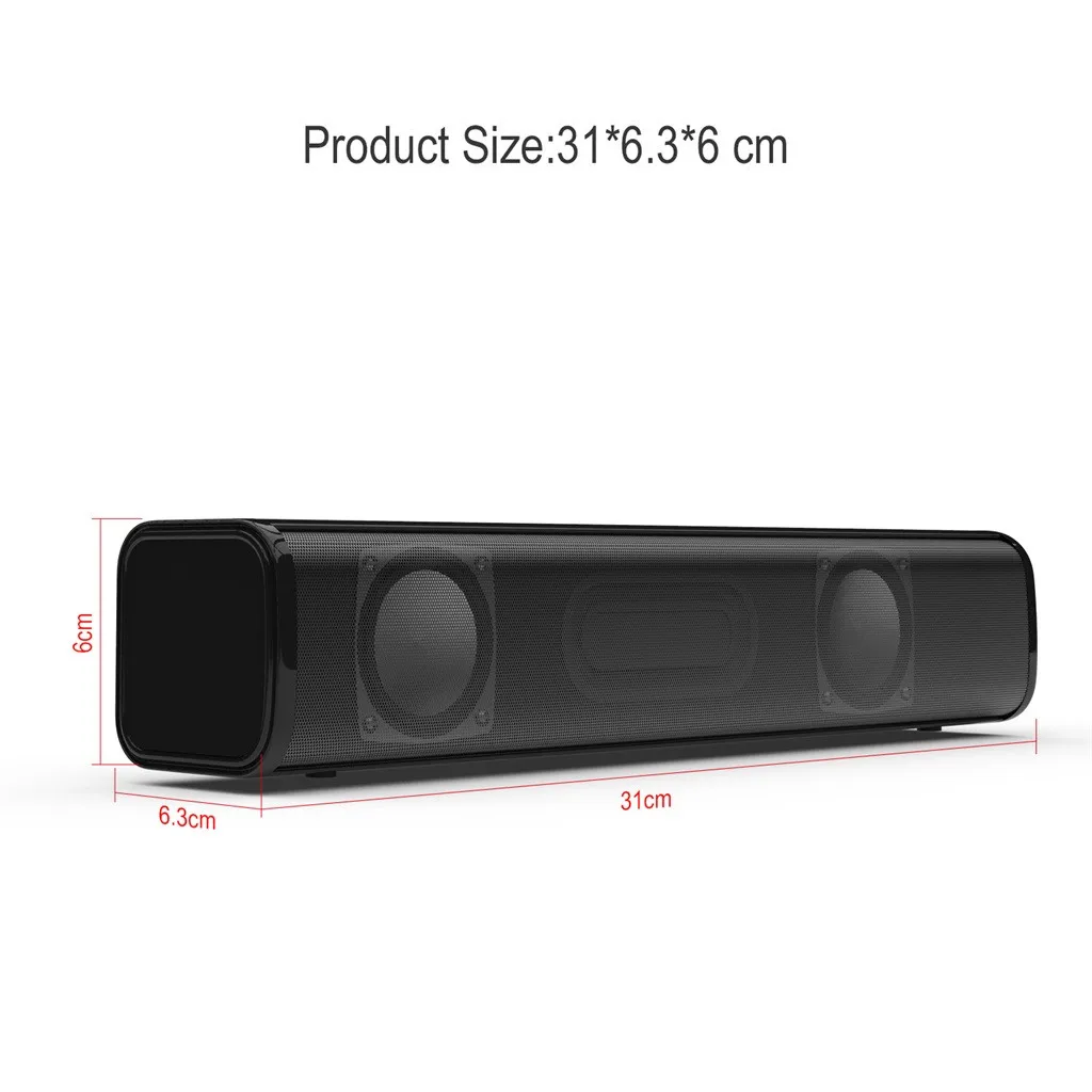 H25 USB Wired Powerful Computer Speaker Bar Stereo Subwoofer Bass speaker Surround Sound Box for PC Laptop phone Tablet MP3 MP4
