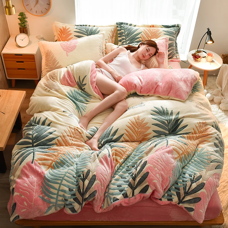 3 шт./4 шт. фланелевый Комплект постельного белья | Дом и сад